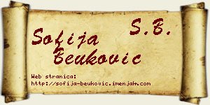 Sofija Beuković vizit kartica